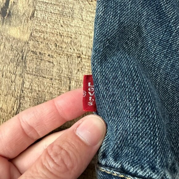 Levis Baby Denim Jacket with Red Hood Size 18M 100 Percent Cotton My First Levis - Picture 2 of 6